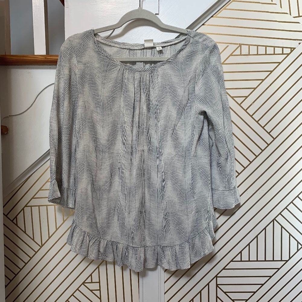 Gap Printed Bell Sleeve Blouse